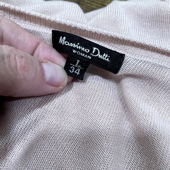 Massimo Dutti Size L 34 Sweater Silk Bamboo Lightweight Blush Pink Balletcore - Picture 5 of 11